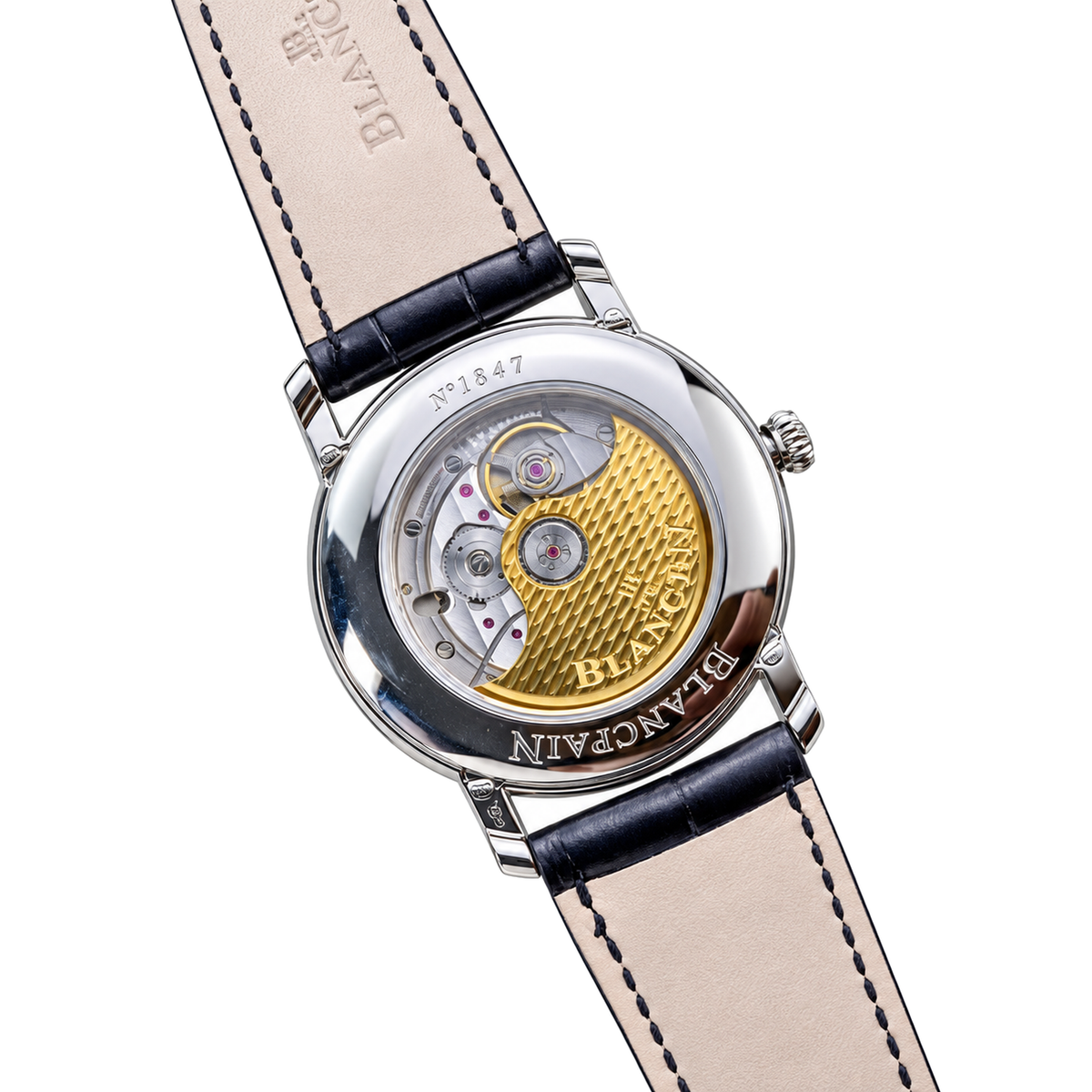 Blancpain Villeret Quantième Complet – Steel White Dial Blue Hands Moonphase Calendar Swiss Automatic