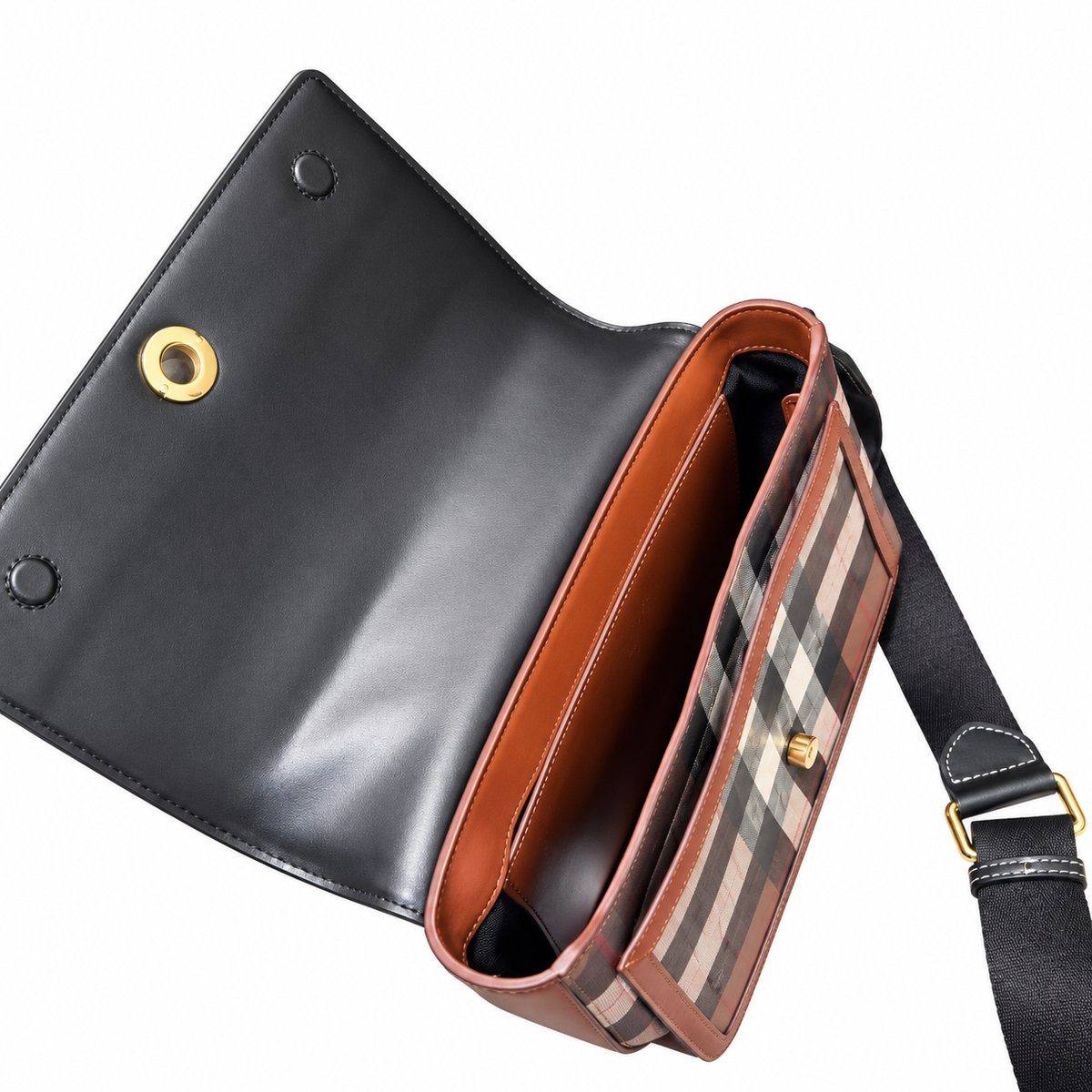 Burberry Check Flap Crossbody Bag