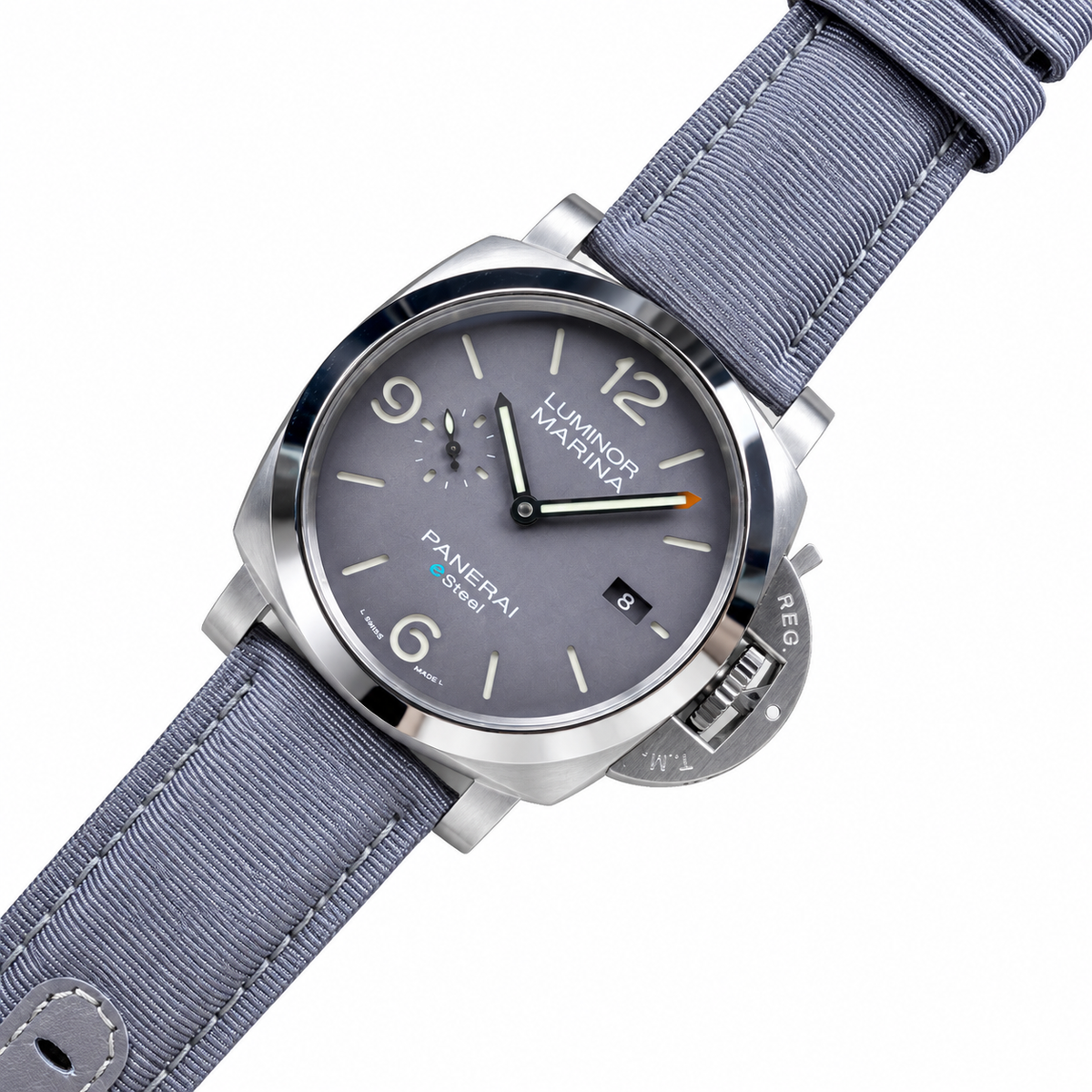 Patek Philippe Aquanaut Automatic 44mm Men's White Gold Watch Blue Dial