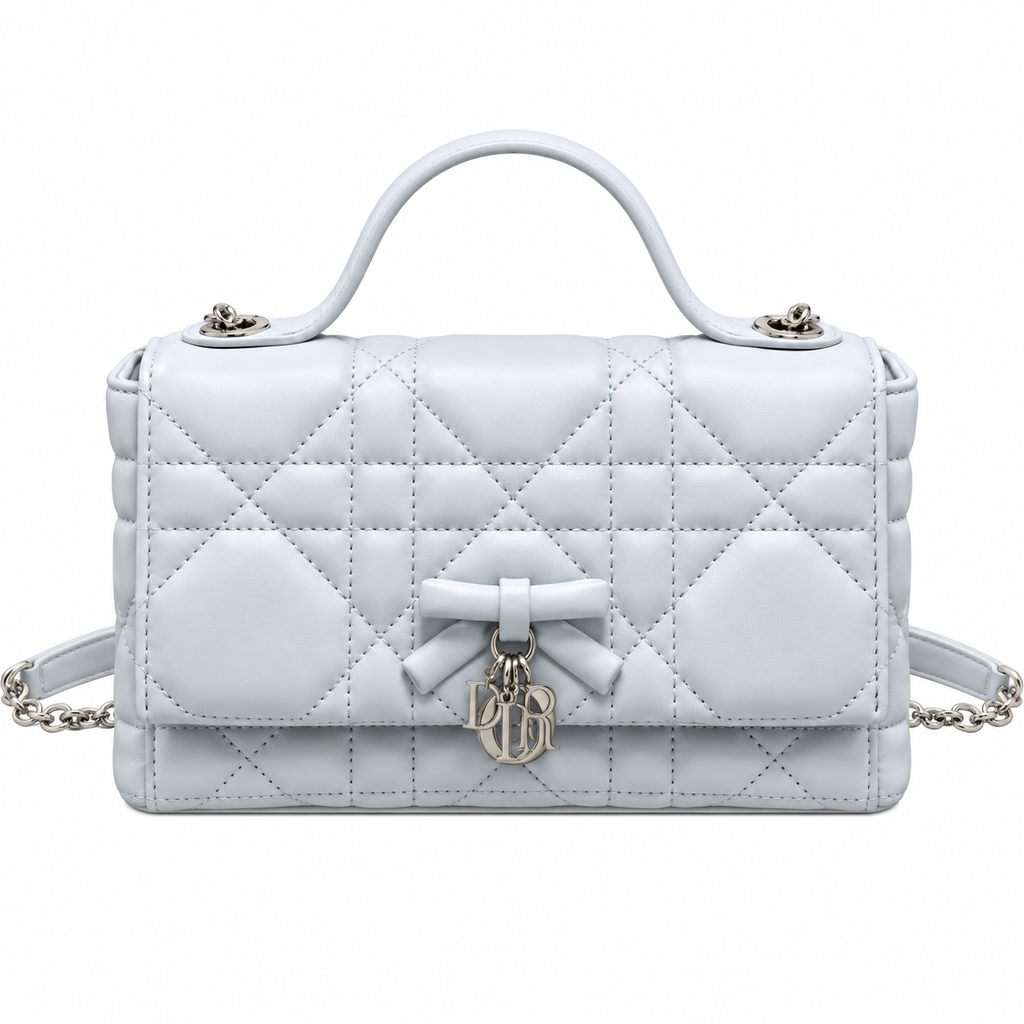 Dior Quilted Cannage Convertible Crossbody Bag with Top Handle