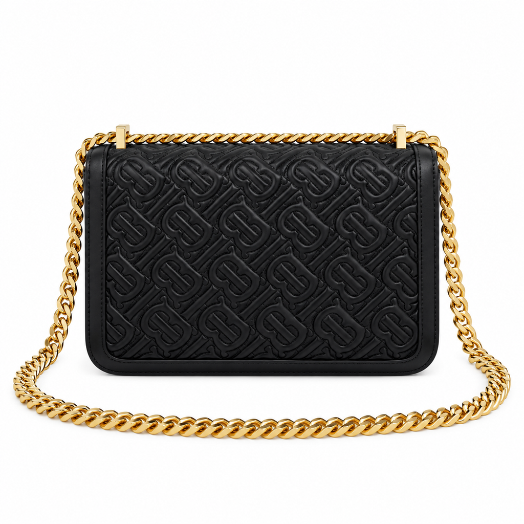 Burberry Black Monogram Chain Shoulder Bag