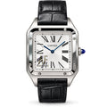 Cartier Santos-Dumont — Stainless Steel, Silver Dial & Black Alligator Strap, Large