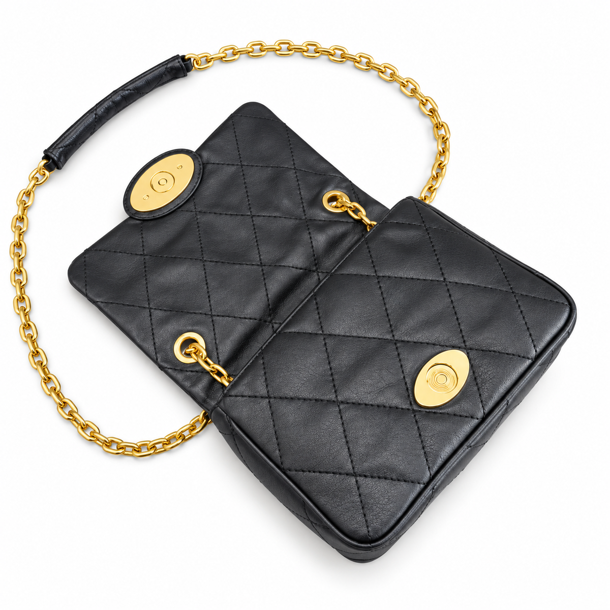 Burberry Black Quilted Chain Shoulder Bag