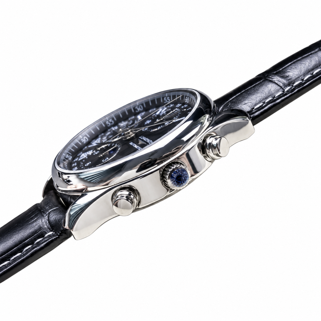 Longines Master Collection Moonphase Chronograph Black Dial