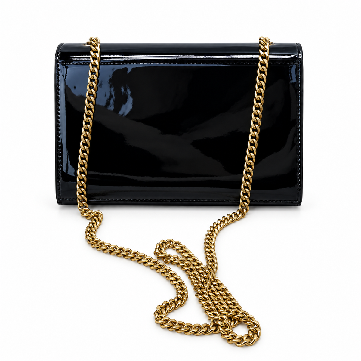 YSL Kate Chain Bag – Black Patent Leather