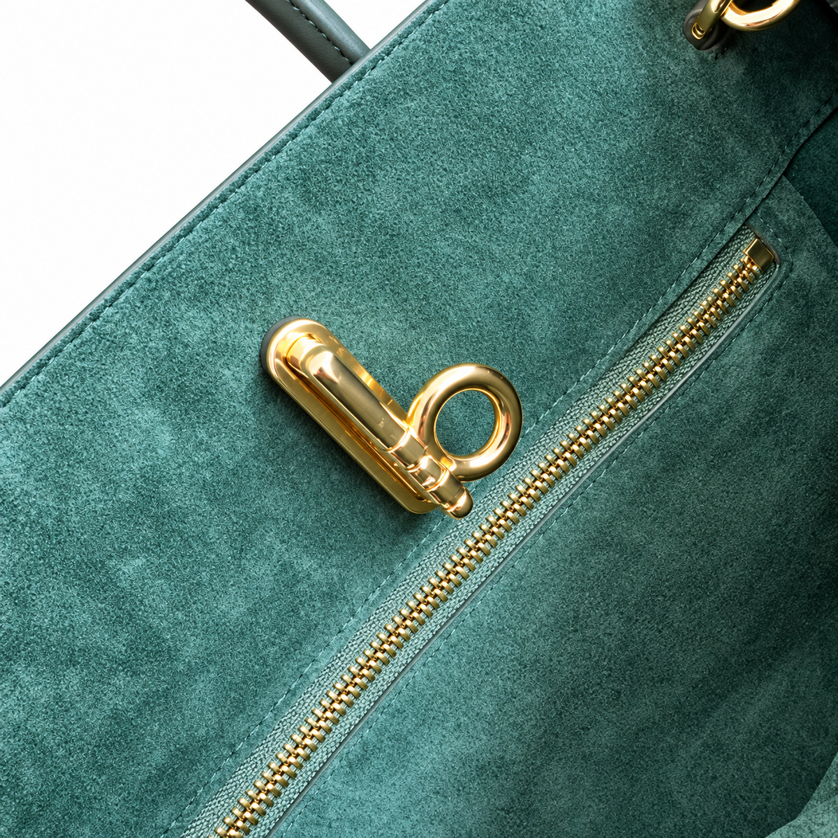 Burberry Green Textured Tote Bag