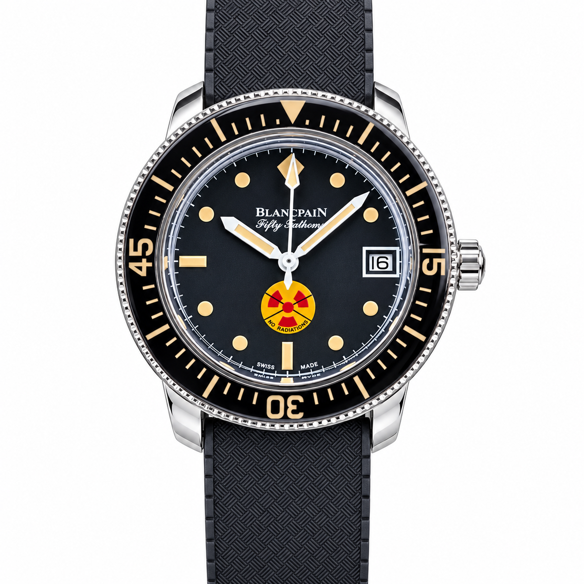 Blancpain Fifty Fathoms No Rad black gold variant front view