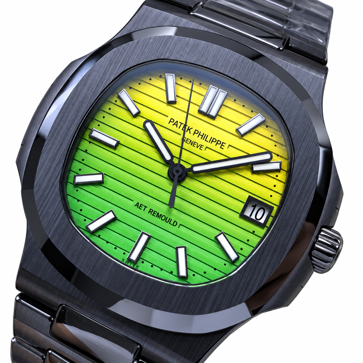 Patek Philippe Nautilus AET Remould Black DLC Yellow-Green
