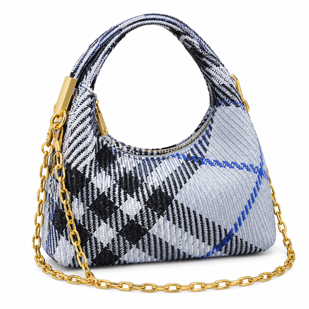 Burberry Grey Woven Chain Shoulder Bag