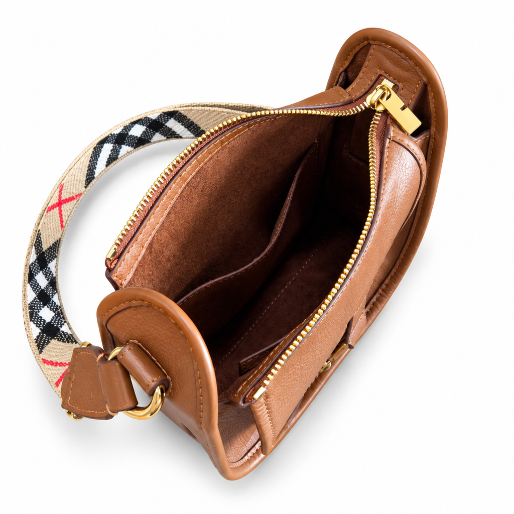 Burberry Tan Leather Saddle Crossbody Bag
