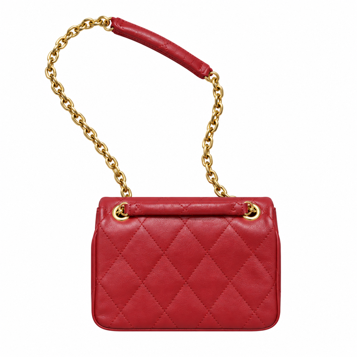 Burberry Red Quilted Chain Shoulder Bag