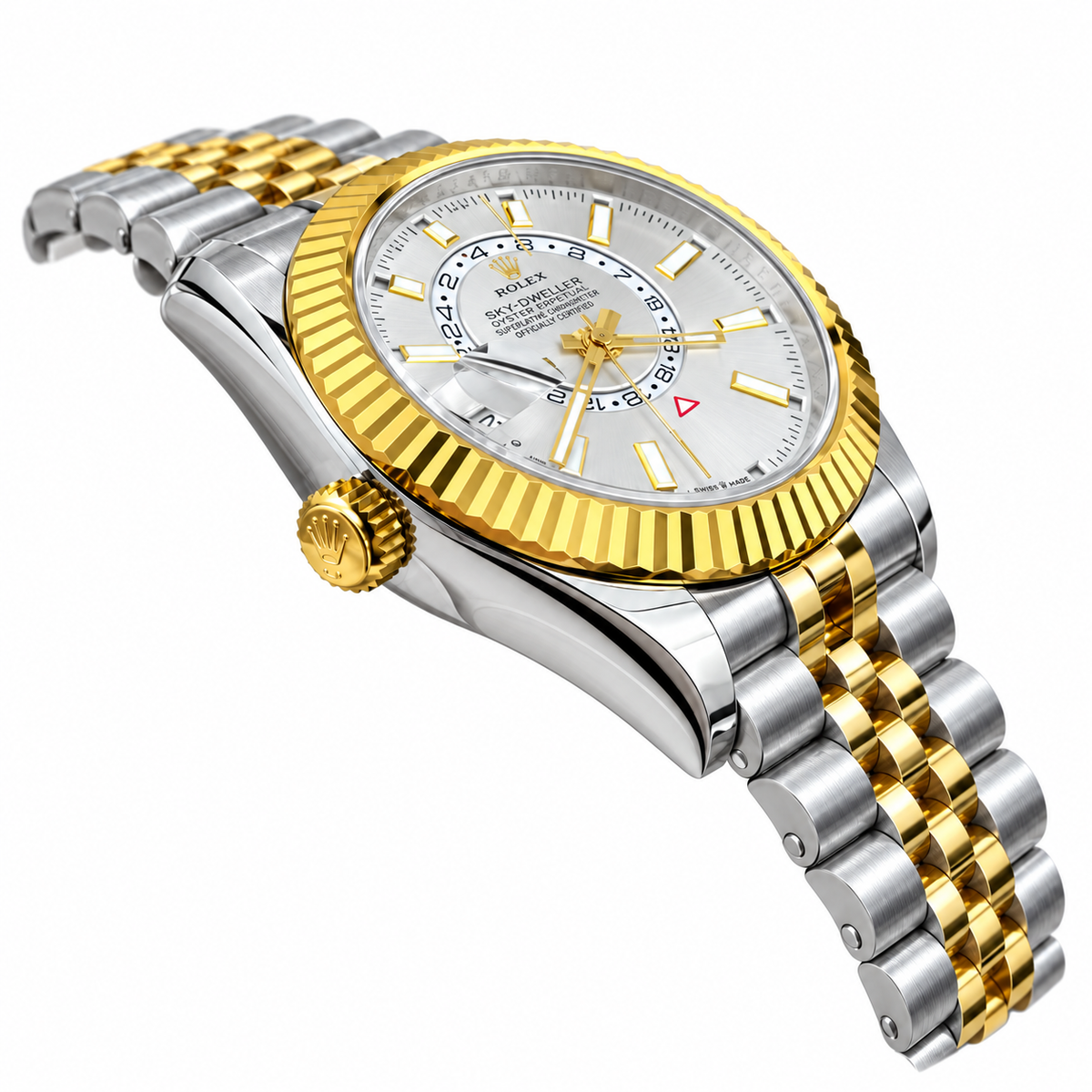 Rolex Sky-Dweller 42mm White Dial Automatic Watch – Rolesor, Annual Calendar, Dual Time Zone