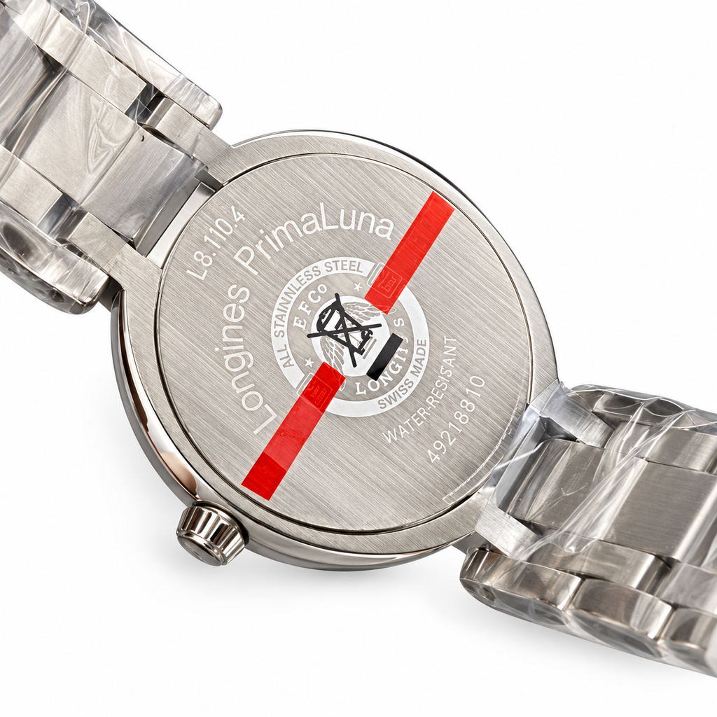 Longines PrimaLuna – White Roman Dial Steel Bracelet Ladies Watch