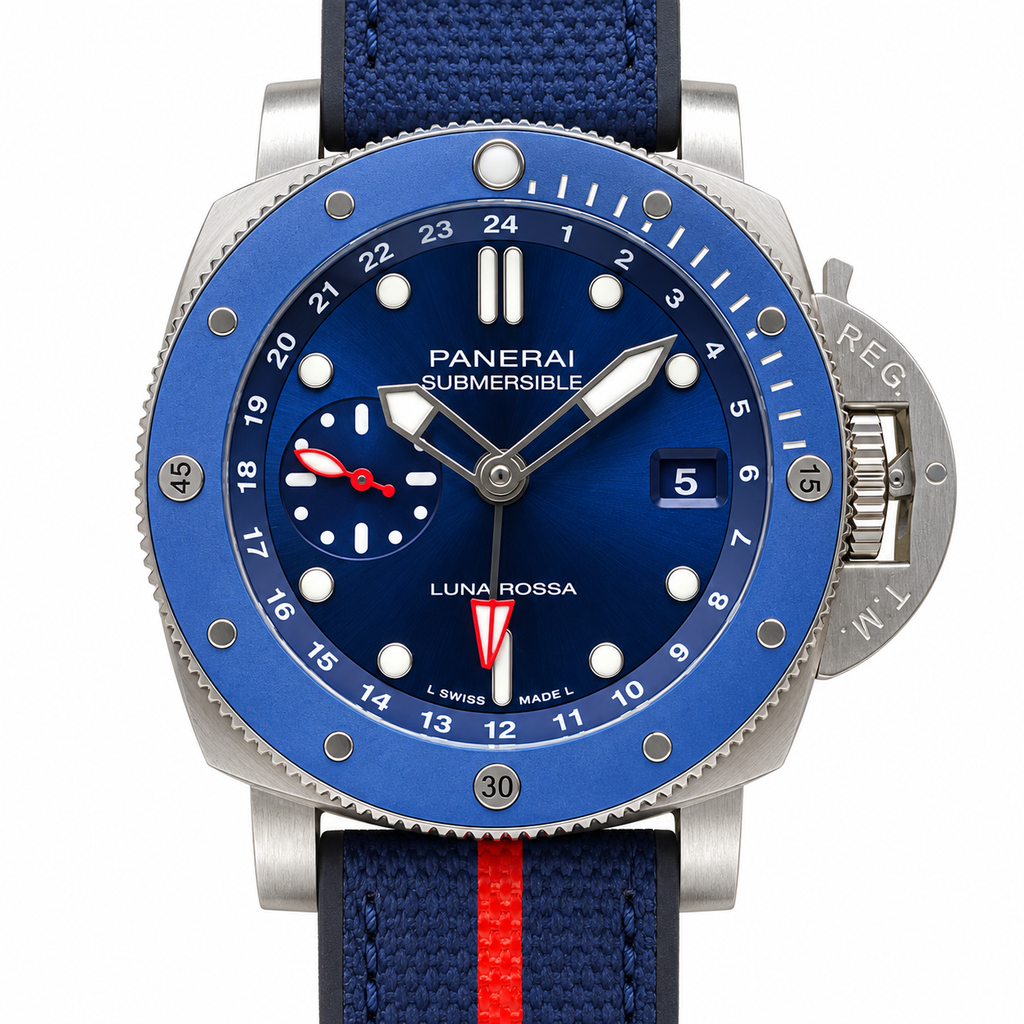 Panerai Submersible Automatic 44mm Men's Steel Watch Orange Dial