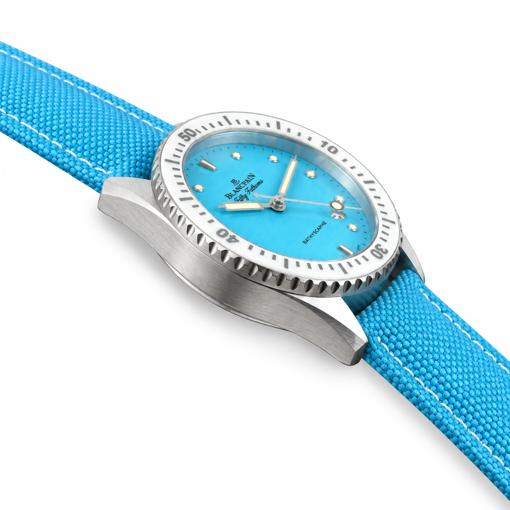 Blancpain Fifty Fathoms Bathyscaphe Turquoise Dial Dive Watch