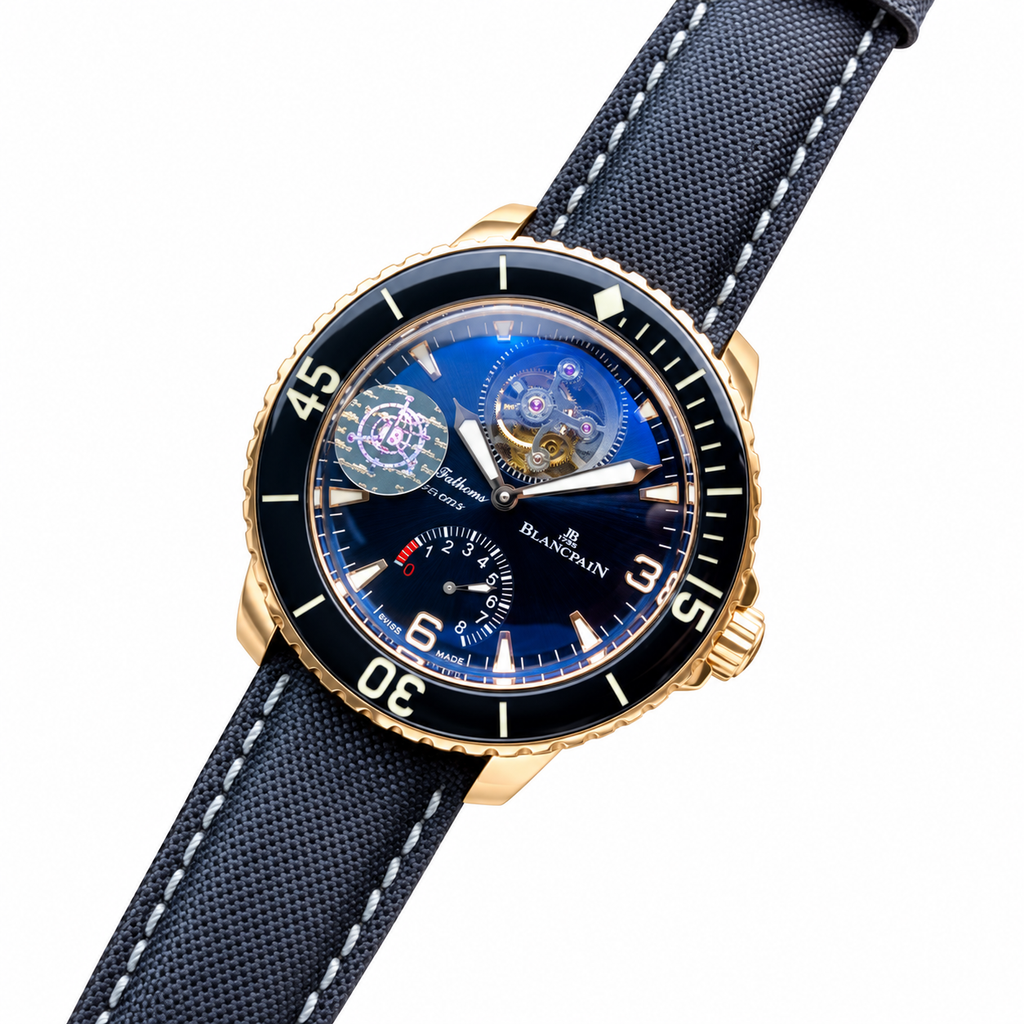 Blancpain Fifty Fathoms Tourbillon – Rose Gold Blue Dial Power Reserve Limited No.1198