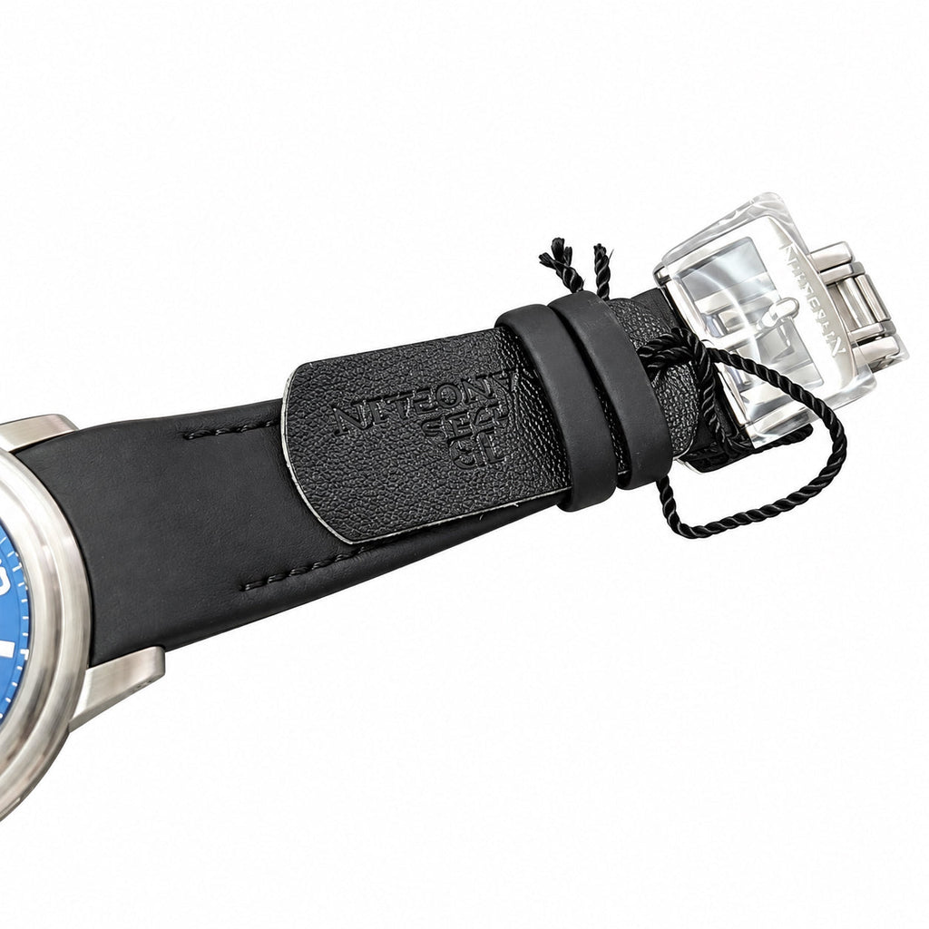 Blancpain Aqua Lung Blue Black Dial Jump Date Rubber Strap Sport Watch