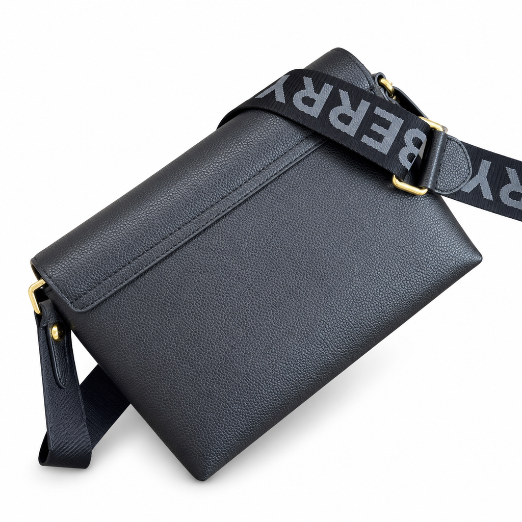 Burberry Check Trim Leather Crossbody Bag