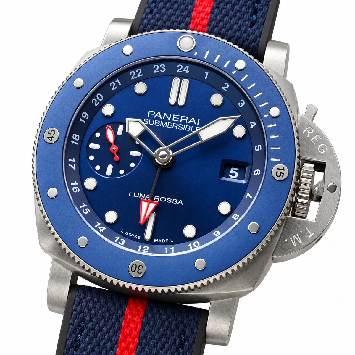 Panerai Submersible Automatic 44mm Men's Steel Watch Orange Dial