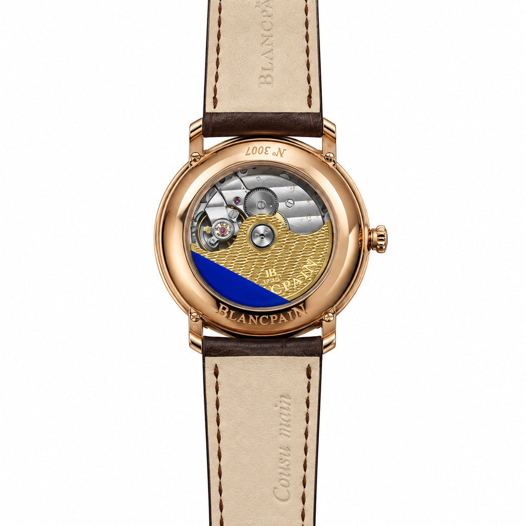 Blancpain Villeret Moonphase Full Calendar Rose Gold Brown Alligator Watch